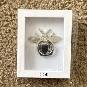 Dior Silver Bee Phone Ring Accessory